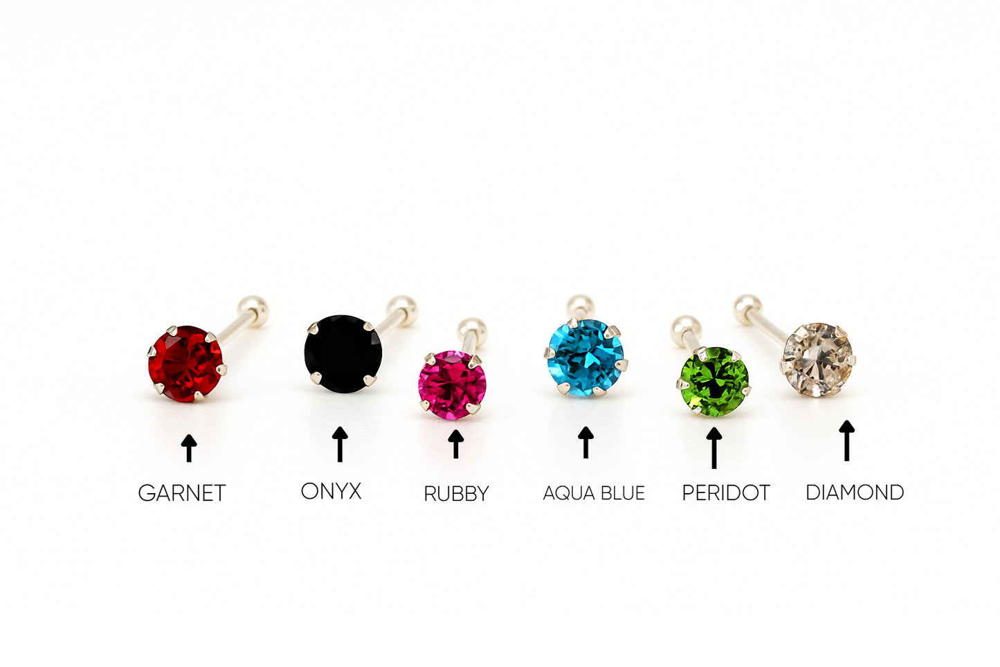 925 STERLING SILVER CRYSTAL NOSE PIN
